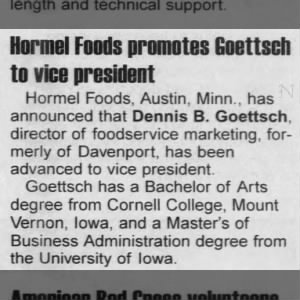 GOETTSCH, Dennis B - Hormel Foods VP 2000
