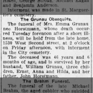Obituary for Emma Grunau