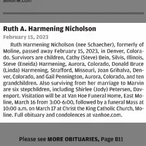 Ruth Nicholson Obituary